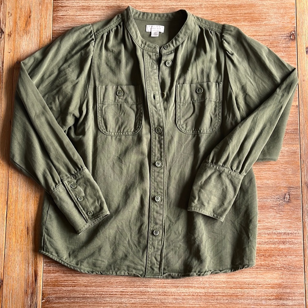 J. Crew point Sur puff sleeve shirt, light use